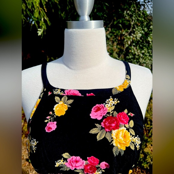 TORRID Floral🌺 Black Dress with Pink and Yellow Accents - Picture 2 of 6